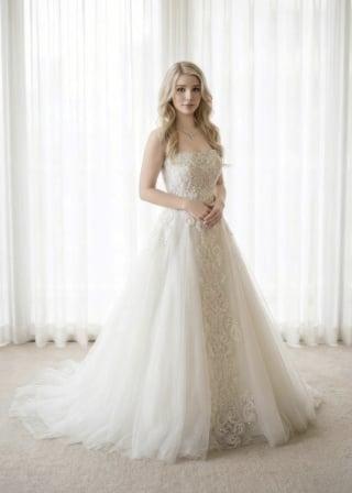 001-Dramatic-A-Line_Strapless_Heavy-Beaded-Center-Panel-asian-bridal-hire