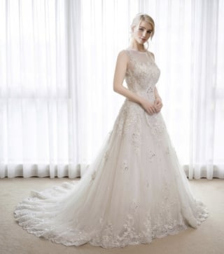 114-Dramatic-A-Line_Sheer-Strap_Heavy-Silver-Sequins_Glitter-Skirt-asian-bridal-hire