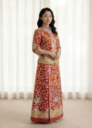 024-Soft-A-Line_Off-Shoulder_Puffy-Tulle-Sleeves_Corset-Bodice_Dotted-Tulle-asian-bridal-hire