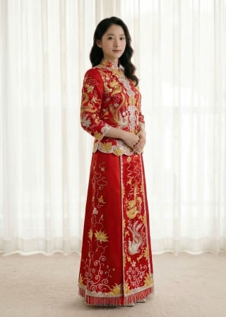 027-Soft-A-Line_Wide-Strap_3D-Floral-Applique_Lace-Hem-asian-bridal-hire