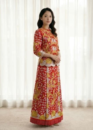 019-Soft-A-Line_Cap-Sleeve_Illusion-Sweetheart_Beaded-Belt_Lace-Applique-asian-bridal-hire